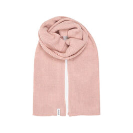 Pink recycled cashmere rib knit scarf